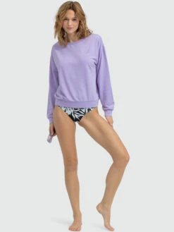 Roxy Surfing By Moonlight Long Sleeve Lounge Top -Shoreline Mood erjft04724 roxyw png0 frt9