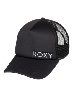 Roxy Finishline 2 Black Trucker Hat -Shoreline Mood erjha03680 finishline2blackp kvj0 frt1