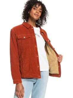 Roxy On The Block Corduroy Trucker Jacket -Shoreline Mood erjjk03509 roxyw cns0 frt3