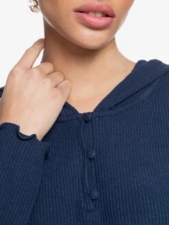 Roxy Cozy Day Long Sleeve Rib Knit Top -Shoreline Mood erjkt03796 roxyw bsp0 frt3