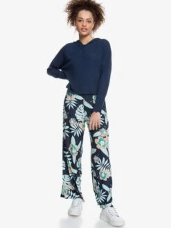 Roxy Cozy Day Long Sleeve Rib Knit Top -Shoreline Mood erjkt03796 roxyw bsp0 frt9