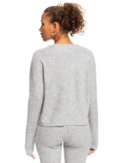 Roxy Lazy Day Button Down Cardigan Sweater -Shoreline Mood erjkt03907 roxyw sgrh bck1