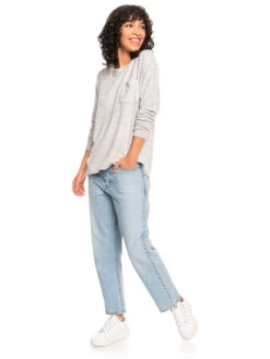 Roxy Casual Vibe Long Sleeve Pocket T-Shirt -Shoreline Mood erjkt03948 roxyw sgrh frt9