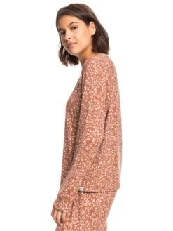 Roxy Anchors Away Printed Rib Long Sleeve Top -Shoreline Mood erjkt03951 roxyw cpq8 frt2