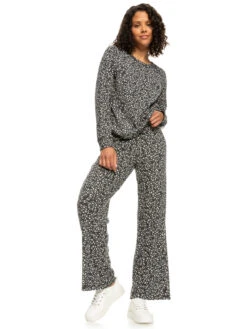 Roxy Anchors Away Printed Rib Long Sleeve Top -Shoreline Mood erjkt03951 roxyw teh5 frt9