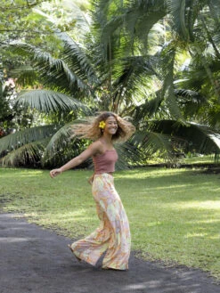 Roxy Midnight Avenue Wide Leg Pants -Shoreline Mood erjnp03508 roxyl ngz6 frt3