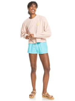 Roxy New Impossible Love Elastic Waist Shorts -Shoreline Mood erjns03266 roxyw bgz0 frt9