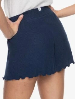 Roxy Cozy Day Rib Knit Lounge Shorts -Shoreline Mood erjns03342 roxyw bsp0 bck1
