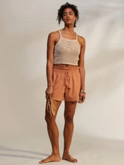 Roxy Sweet Souvenir High Waist Shorts -Shoreline Mood erjns03432 roxym ckl0 frt9