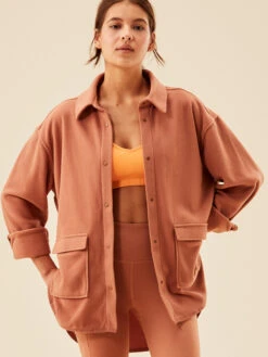 Roxy Tech Fleece Overshirt 11 Roxy Tech Fleece Overshirt -Shoreline Mood erjpf03129 roxym clr0 frt1