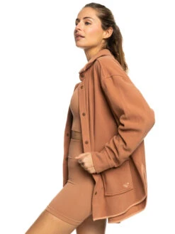 Roxy Tech Fleece Overshirt 17 Roxy Tech Fleece Overshirt -Shoreline Mood erjpf03129 roxyw clr0 frt2