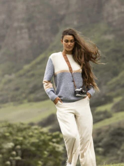 Roxy Real Groove Striped Sweater 11 Roxy Real Groove Striped Sweater -Shoreline Mood erjsw03540 roxyl bng0 bck9