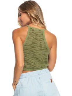 Roxy Malibu Crush Knitted Halter Top -Shoreline Mood erjsw03550 roxyw gng0 bck1