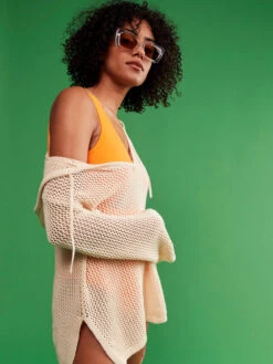 Roxy After Beach Break Poncho Hoodie -Shoreline Mood erjsw03556 roxym teh0 frt2