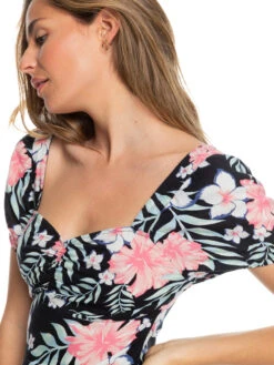 Roxy Canyon Moon Short Sleeve Midi Dress -Shoreline Mood erjwd03640 roxyw kvj5 frt4