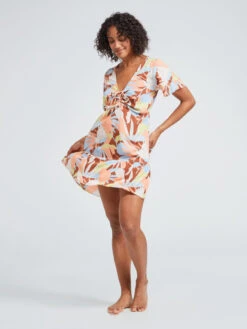 Roxy Summer Flow Printed Mini Dress -Shoreline Mood erjwd03675 roxym cpq6 frt4