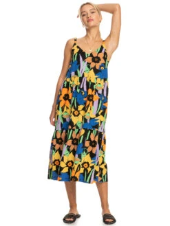 Roxy Waiting Line Printed Midi Dress -Shoreline Mood erjwd03704 roxyw kvj6 frt9
