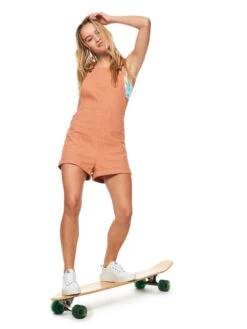 Roxy Silver Sky Again Dungaree Shorts -Shoreline Mood erjwd03706 roxym ckl0 frt9