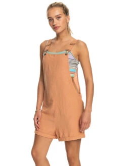 Roxy Silver Sky Again Dungaree Shorts -Shoreline Mood erjwd03706 roxyw ckl0 frt2