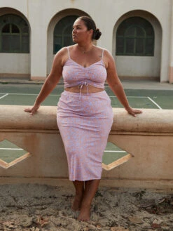 Roxy Neon River Midi Skirt -Shoreline Mood erjwk03140 roxyl ngz4 frt3