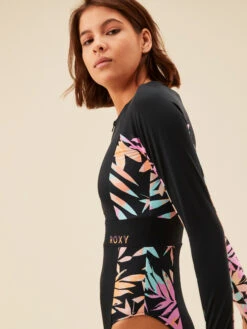 Roxy Active Long Sleeve One-Piece Swimsuit 11 Roxy Active Long Sleeve One-Piece Swimsuit -Shoreline Mood erjwr03628 roxym kvj4 frt2