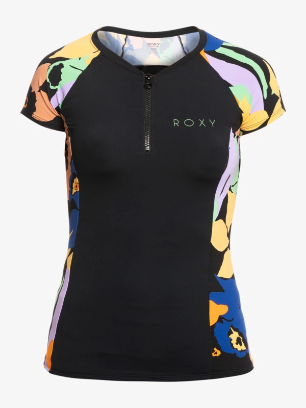 Roxy Caps Sleeve Short Sleeve Zip-Up Rashguard 6 Roxy Caps Sleeve Short Sleeve Zip-Up Rashguard - Image 6