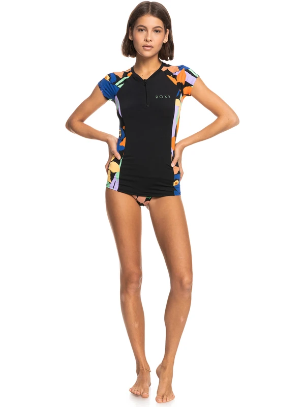 Roxy Caps Sleeve Short Sleeve Zip-Up Rashguard 4 Roxy Caps Sleeve Short Sleeve Zip-Up Rashguard - Image 4