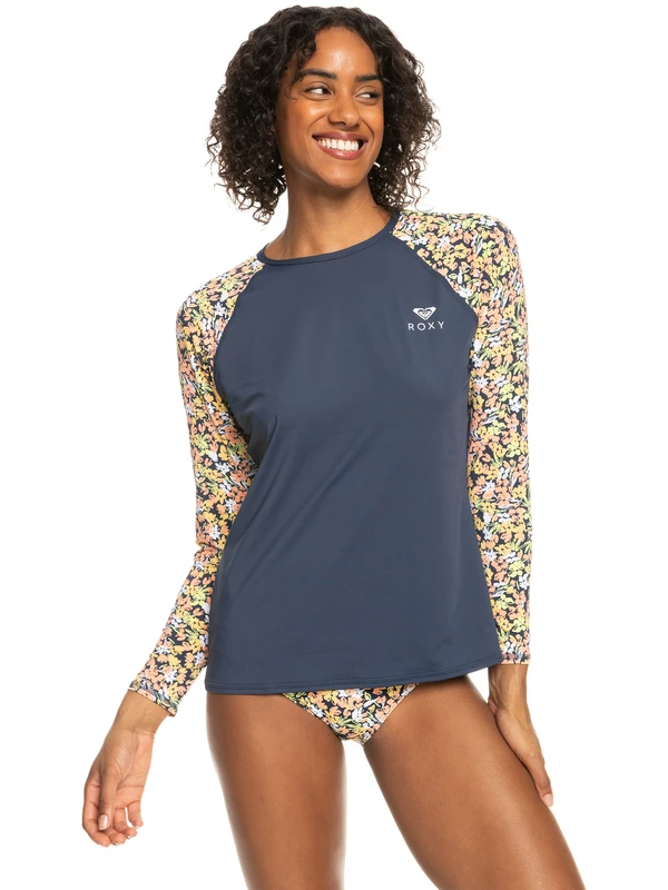 Roxy Printed UPF 50 Long Sleeve Front Zip Rashguard 1 Roxy Printed UPF 50 Long Sleeve Front Zip Rashguard