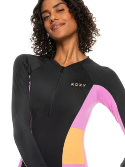 Roxy Fitness Long Sleeve One-Piece Swimsuit -Shoreline Mood erjwr03651 roxyw kvj0 frt3