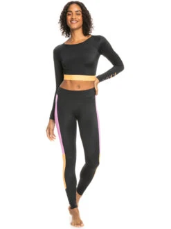 Roxy Fitness Long Sleeve Cropped Rashguard -Shoreline Mood erjwr03652 roxyw kvj0 frt9