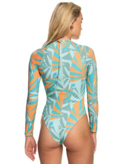 Roxy Pro The Overhead Long Sleeve One-Piece Swimsuit -Shoreline Mood erjwr03667 roxyw bhb6 bck1