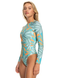 Roxy Pro The Overhead Long Sleeve One-Piece Swimsuit -Shoreline Mood erjwr03667 roxyw bhb6 frt2