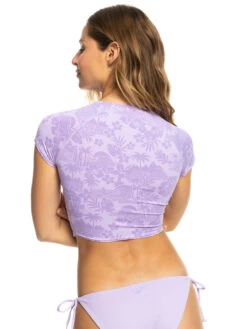 Roxy Surf.Kind.Kate. Short Sleeve Cropped Rashguard -Shoreline Mood erjwr03682 roxyw xppp bck1