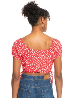 Roxy Dear Amor Printed Short Sleeve Crop Top -Shoreline Mood erjwt03535 roxyw rmz7 bck1