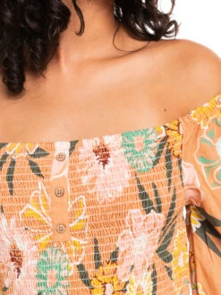 Roxy Like The Sun Again Woven Off The Shoulder Top -Shoreline Mood erjwt03557 roxyw ckn8 frt3