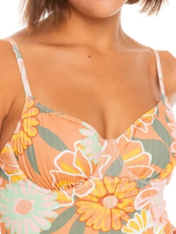 Roxy Love Rib The Muse Underwire One Piece Swimsuit -Shoreline Mood erjx103463 roxyw ckn7 frt3