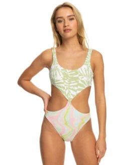 Roxy Tropics Hype Reversible One-Piece Swimsuit -Shoreline Mood erjx103538 roxyw gbg3 frt3