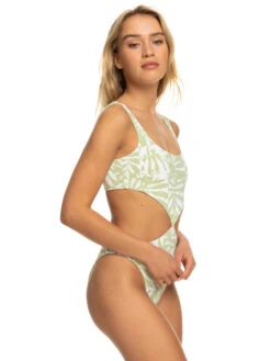 Roxy Tropics Hype Reversible One-Piece Swimsuit -Shoreline Mood erjx103538 roxyw gbg3 frt5