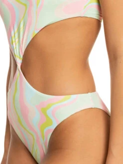 Roxy Tropics Hype Reversible One-Piece Swimsuit -Shoreline Mood erjx103538 roxyw gbg3 frt8