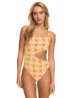 Roxy Wavy Babe One-Piece Swimsuit -Shoreline Mood erjx103540 roxyw gbg6 frt1