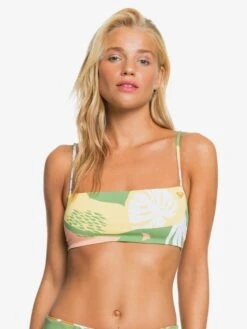 Roxy Wildflowers Reversible Bandeau Bikini Top -Shoreline Mood erjx304425 roxyw gln7 frt1