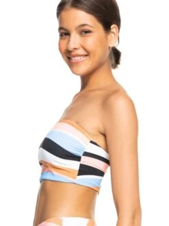 Roxy Paradiso Passport Bandeau Bikini Top -Shoreline Mood erjx304526 roxyw wbb0 frt2