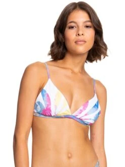 Roxy POP SURF Reversible Fixed Triangle Bikini Top -Shoreline Mood erjx304603 roxyw nft6 frt3