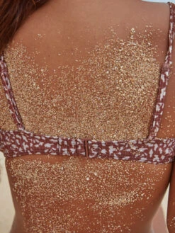 Roxy Love The Surf Knot Printed Rib Bikini Top -Shoreline Mood erjx304869 roxyl cpq8 bck1