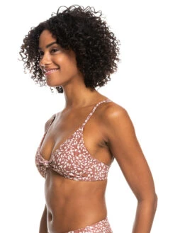 Roxy Love The Surf Knot Printed Rib Bikini Top -Shoreline Mood erjx304869 roxyw cpq8 frt2
