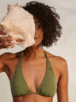 Roxy Current Coolness Elongated Triangle Bikini Top -Shoreline Mood erjx304941 roxym gng0 frt1