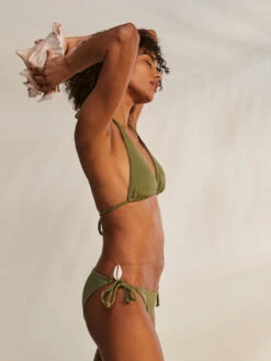 Roxy Current Coolness Elongated Triangle Bikini Top -Shoreline Mood erjx304941 roxym gng0 frt2