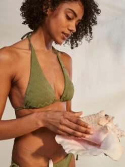 Roxy Current Coolness Elongated Triangle Bikini Top -Shoreline Mood erjx304941 roxym gng0 frt4