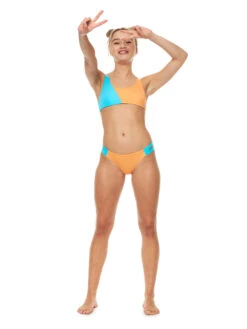 Roxy Colorblock Party Bralette Bikini Top -Shoreline Mood erjx304952 roxym bgz0 frt9