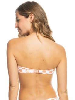 Roxy Check It 2 Bandeau Bikini Top -Shoreline Mood erjx304953 roxyw ckl5 bck2